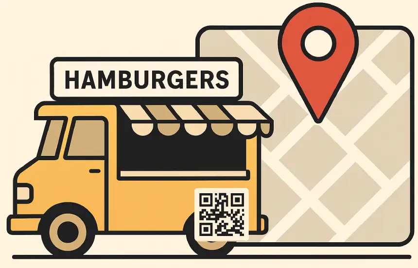 QR menu for food truck or mobile coffee shop